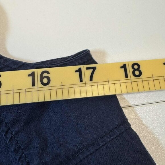 UNIQLO Navy Blue Sleeveless Embroidered Blouse | Size Small Boho - Picture 8 of 9